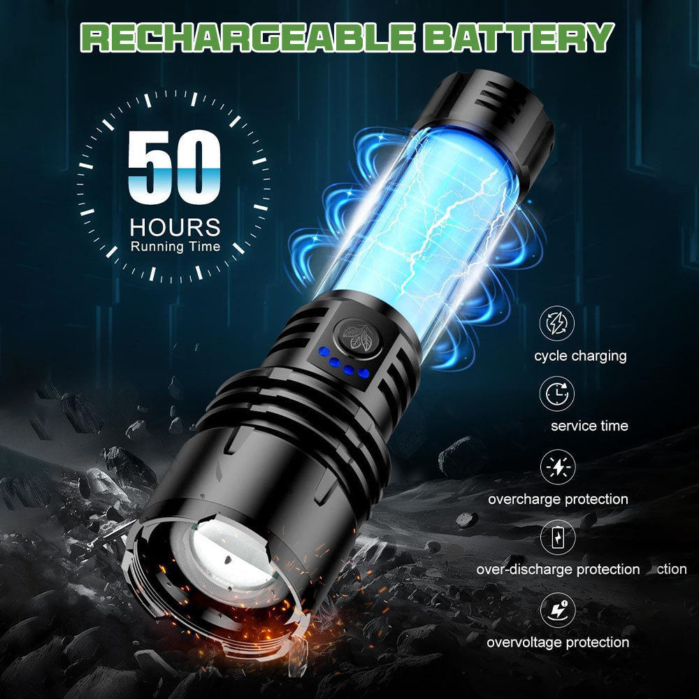 Super Bright Ultimate LED Tactical Flashlight, 80X Brightness, 50H Battery