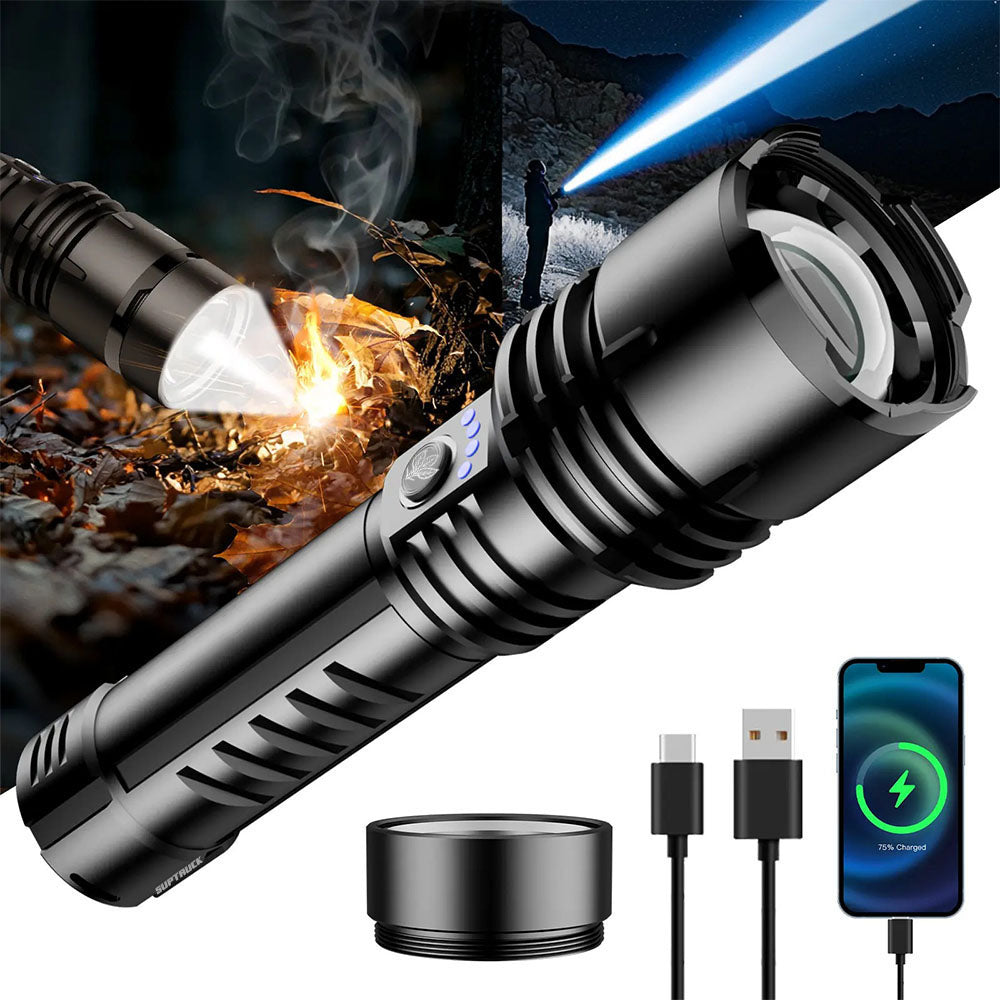 Super Bright Ultimate LED Tactical Flashlight, 80X Brightness, 50H Battery