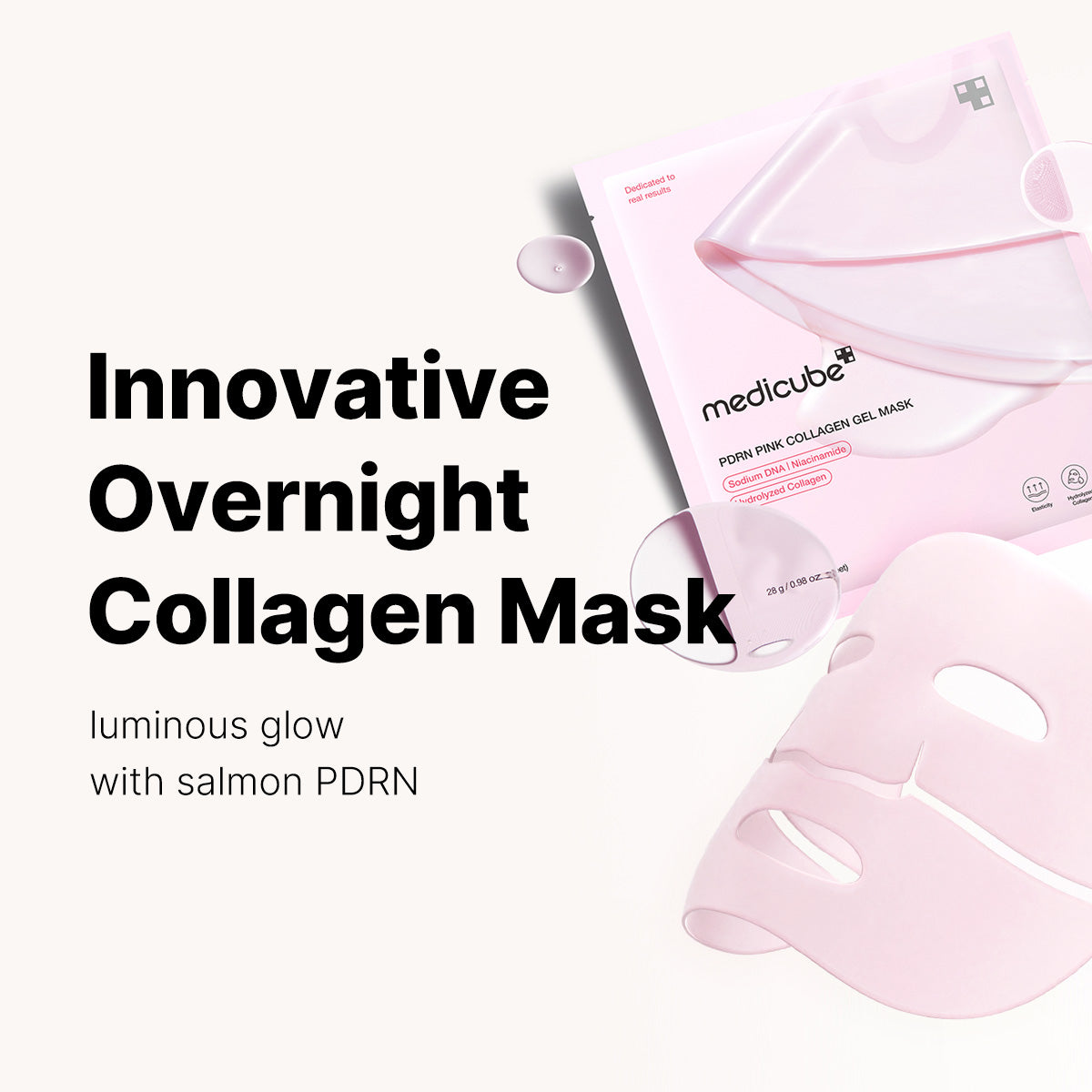 medicube Jelly Gel Mask with Salmon DNA PDRN & Pink Collagen, 4ea